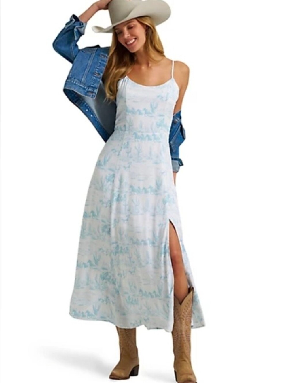Wrangler Retro Western Horese Landscape Maxi Dress